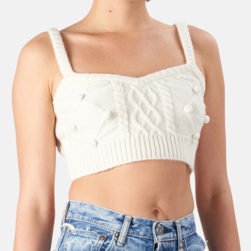 For Love And Lemons White Knit Tank Top 🤍